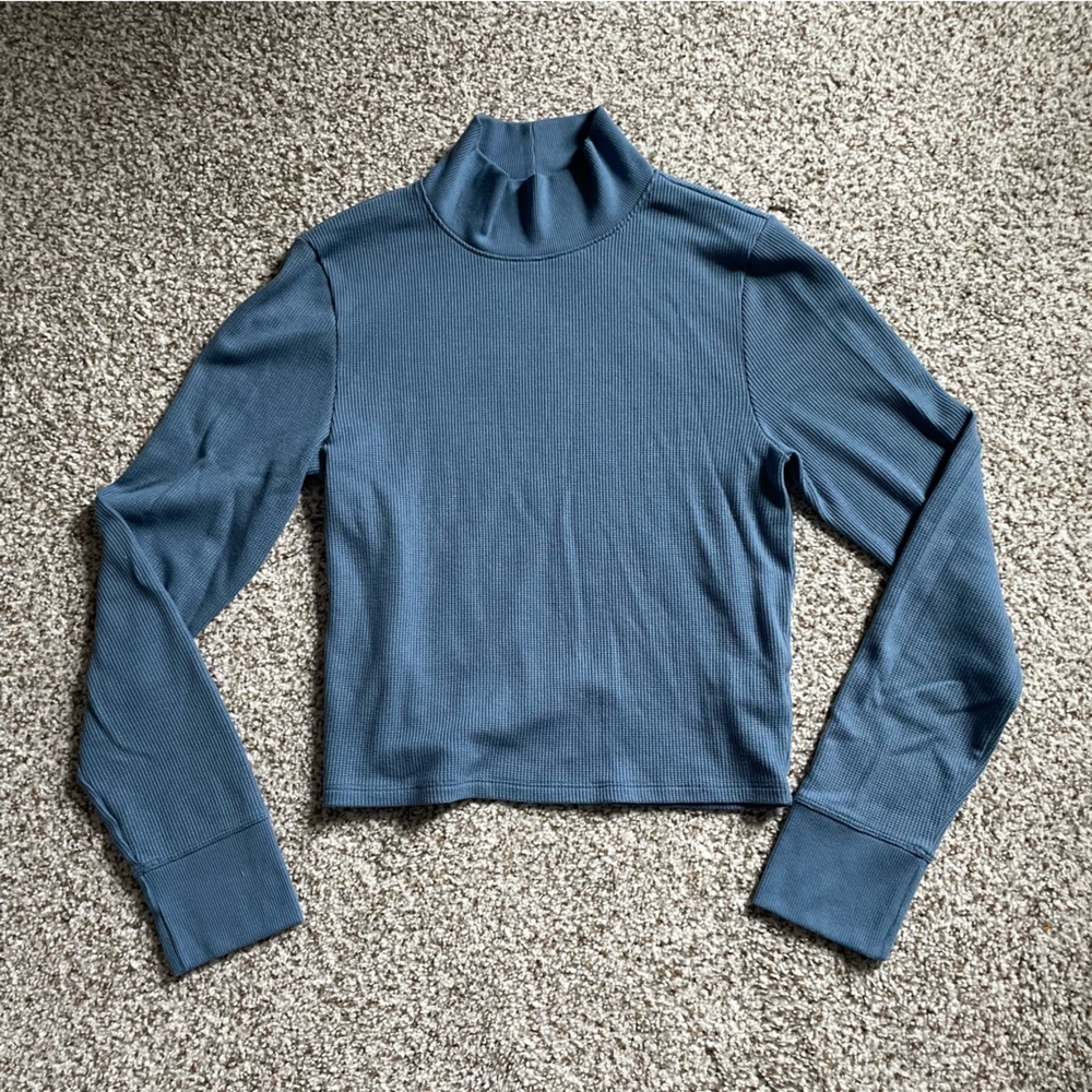 Women’s American Eagle Stretchy Crop Waffle Long Sleeve Tee - Size L